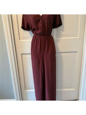Rails Burgundy V-Neck jumpsuit